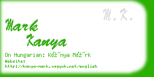 mark kanya business card